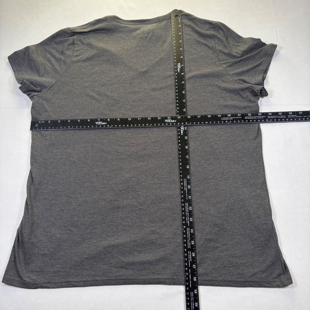 Majestic Chicago Cubs MLB Womens 2XL V-Neck T-Shirt Charcoal Heather NWT 0141 - Picture 7 of 8